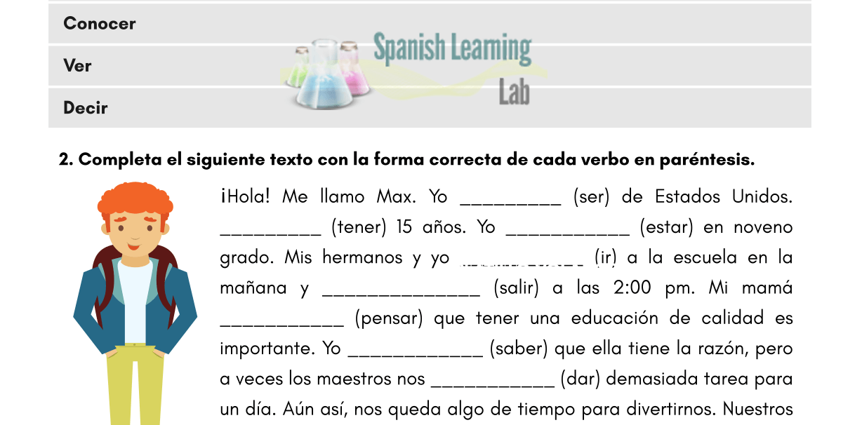 conjugating irregular verbs in spanish pdf worksheet spanishlearninglab