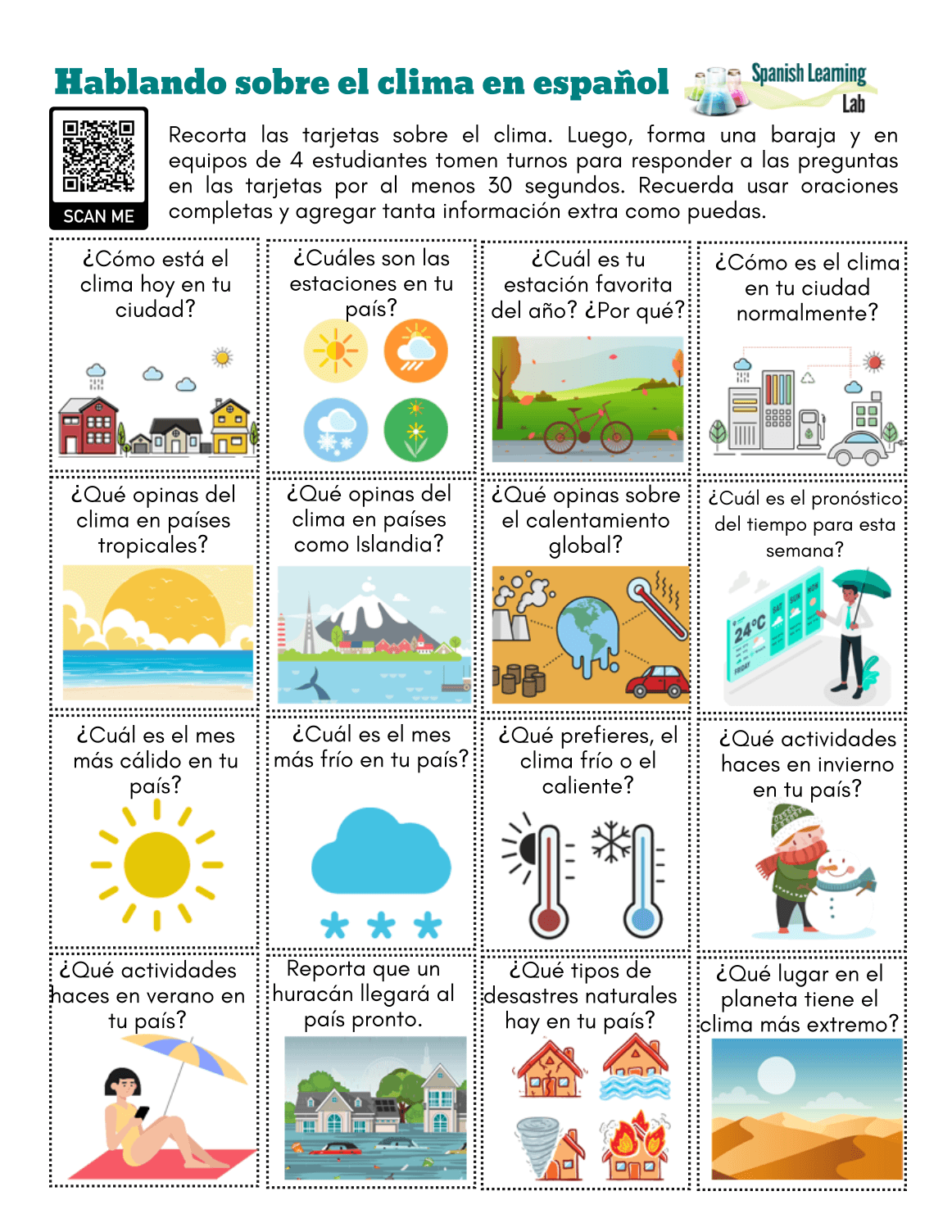 Diálogo Sobre El Clima En Español Vocabulario Del Tiempo