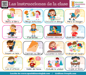 Basic Instructions and Classroom Commands in Spanish - Spanish Learning Lab